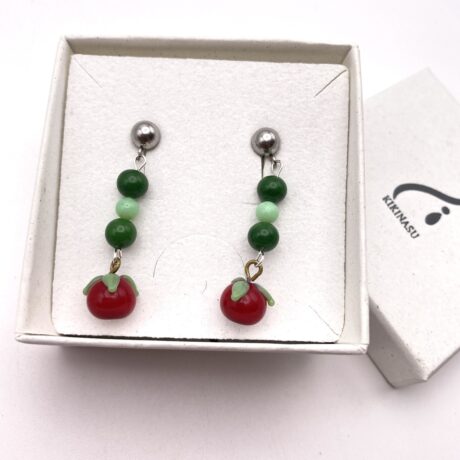 Boucles d'oreilles pomme rouge