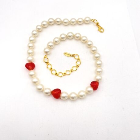 Collier perle et coeur rouge_03