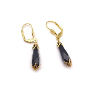 Dormeuse goutte verre noir