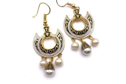 Boucles d'oreilles pendantes 3 perles