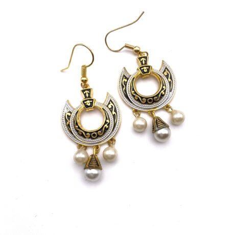 Boucles d'oreilles pendantes 3 perles