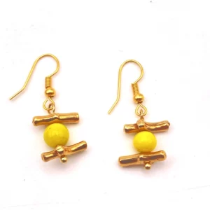 boucles d'oreilles jaune corail