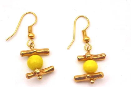boucles d'oreilles jaune corail