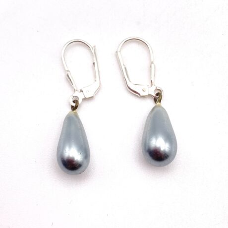 Dormeuses argent et goutte grise2