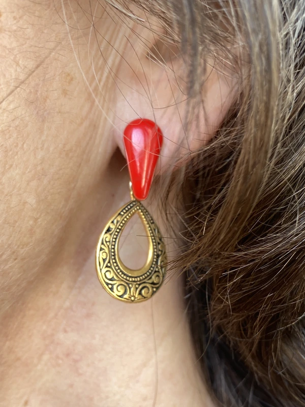 Boucles d’oreilles goutte Damas