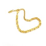Bracelet maille gourmette En or jaune 18K (750) fermoir à cliquet & double - Montres & Bijoux