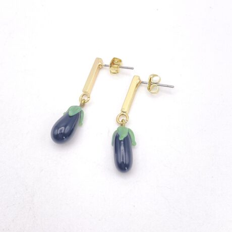 Boucles d'oreilles aubergine