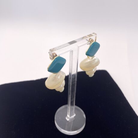 Boucles d’oreilles escargot nacré et bleu_04