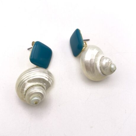 Boucles d’oreilles escargot nacré et bleu_06