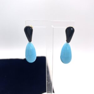 Boucles d'oreilles goutte bleu