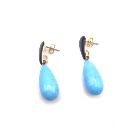 Boucles d'oreilles goutte bleu