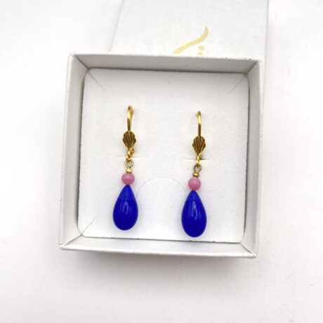 Boucles d’oreilles goutte pate de verre colorée_04