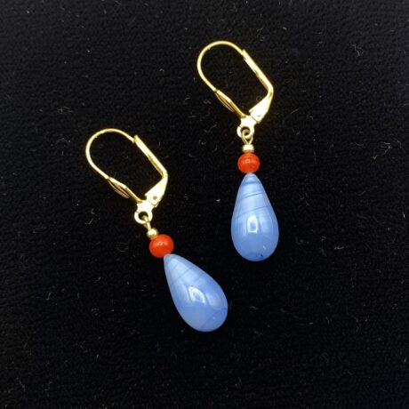 Boucles d’oreilles goutte pate de verre colorée_11