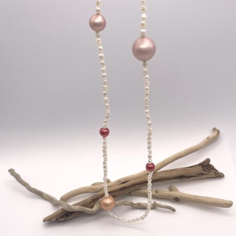 Collier perle satellite rose_07