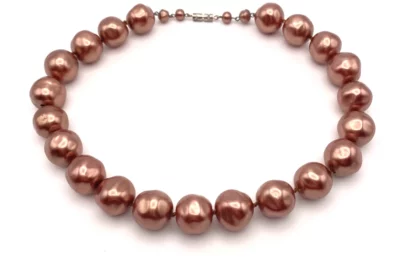 Collier grosse perle marron nacré