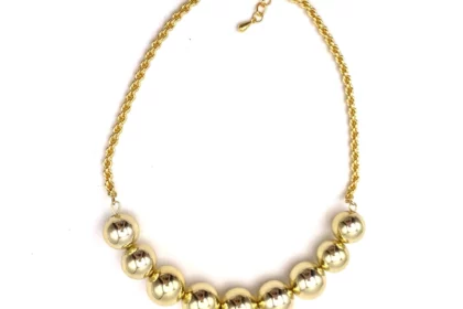 Collier ras de cou boules dorées