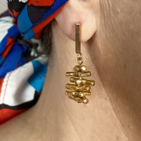 Boucles d’oreilles corail doré