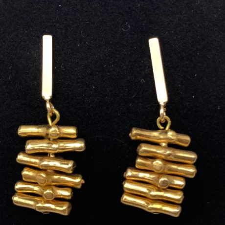 Boucles d’oreilles corail doré_05