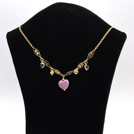 Collier coeur violet_06