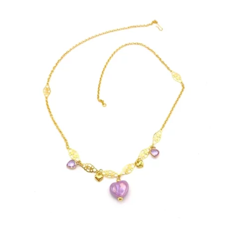 Collier coeur violet_07