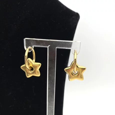 Boucles d’oreilles créoles avec étoile