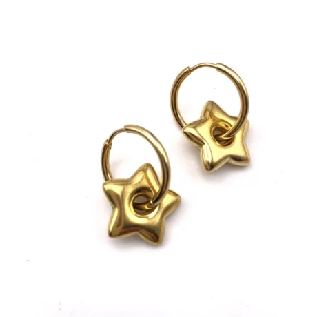 Boucles d’oreilles créoles avec étoile_05