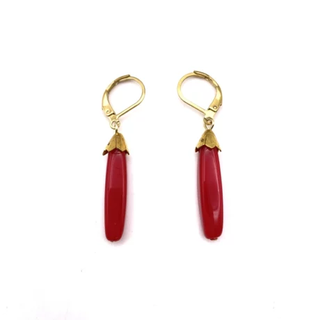 Boucles d’oreilles dormeuses rouge_12