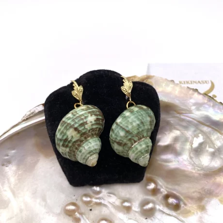 boucle oreille escargot mer vert3