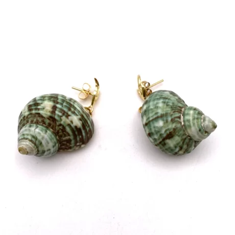 boucle oreille escargot mer vert4
