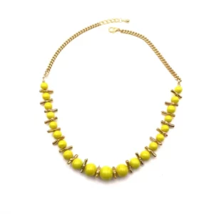 Collier corail jaune citron