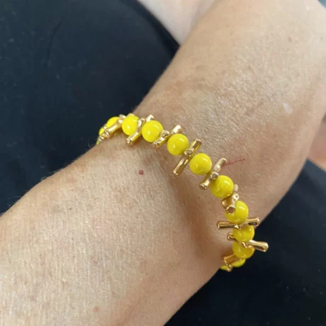 Bracelet corail jaune citron1