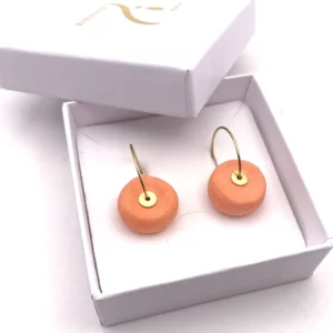 Boucles d'oreilles donut rose saumon