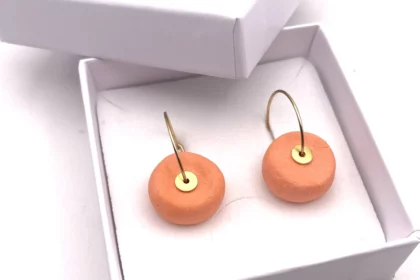 Boucles d'oreilles donut rose saumon