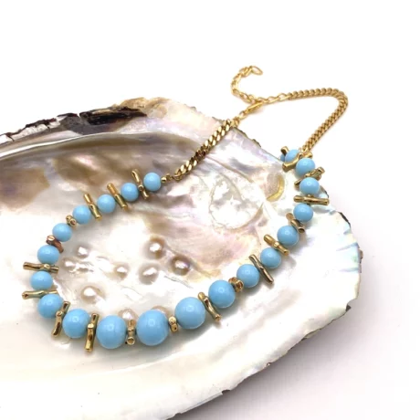 collier corail doré et bleu turquoise_05