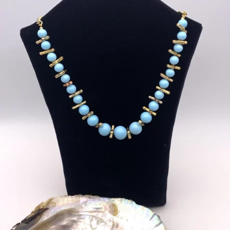 collier corail doré et bleu turquoise_07