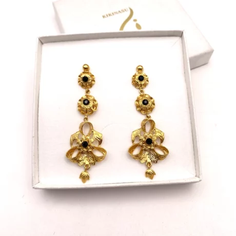 Boucles d’oreille vermeil et jais1