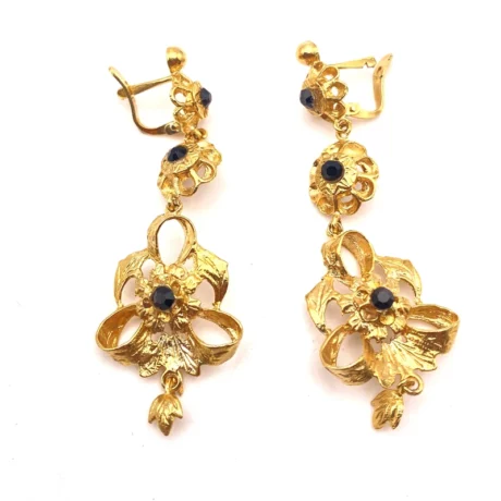Boucles d’oreille vermeil et jais2