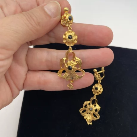 Boucles d’oreille vermeil et jais4