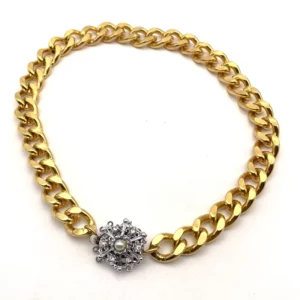 ras de cou upcyclé gourmette plaqué or