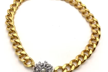 ras de cou upcyclé gourmette plaqué or