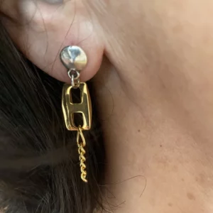Boucles d'oreilles upcyclées or et argent