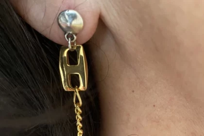 Boucles d'oreilles upcyclées or et argent