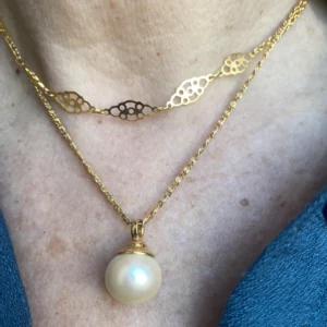 Collier Filigrane et perle Majorica