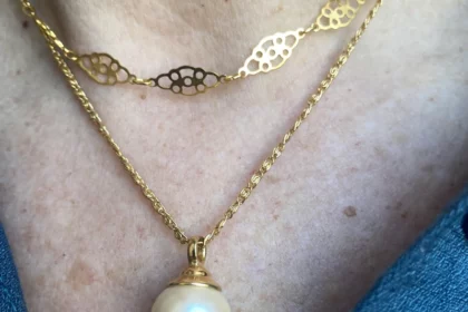 Collier Filigrane et perle Majorica