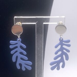 Boucle d'oreille algue bleu Matisse