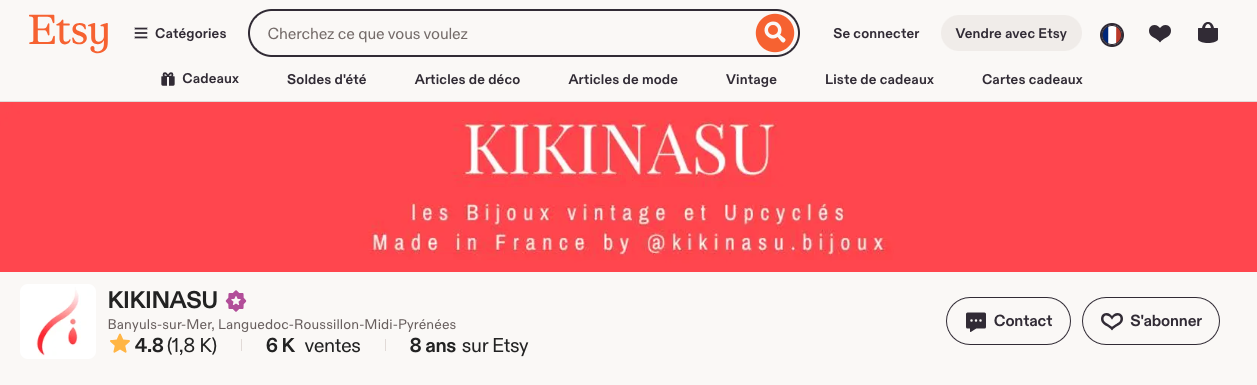 Boutique kikinasu sur ETsy